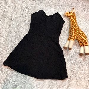 Strapless Black Lace Dress